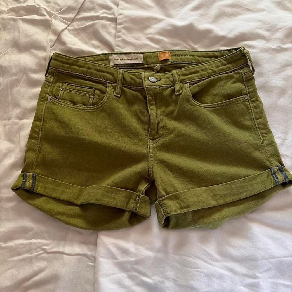 Pilcro Women's Green and Khaki Shorts